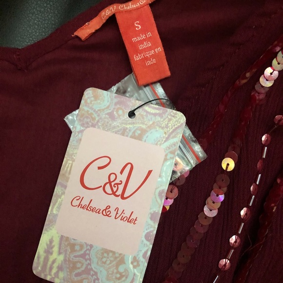 Chelsea and Violet Split V neck Sequin Mini Dress - Picture 4 of 7